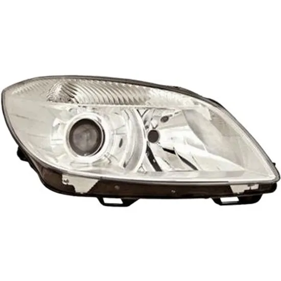 Far dreapta SKODA ROOMSTER Praktik 2006->2015 perioada 2010 2011 2012 2013 2014 2015 , cu motor reglaj, cromat, semnal transparent, cu reglaj electric, cu bec H7/H7