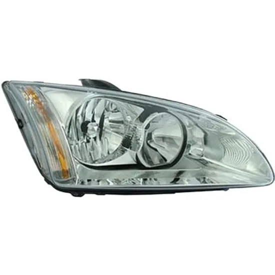 Far dreapta FORD FOCUS 2 2004->2013 perioada 2004 2005 2006 2007 2008 2009 2010 2011 2012 pana la an de fabricatie 02/2008, fara motor reglaj, cromat, semnal galben, cu reglaj electric, cu bec H7/H1