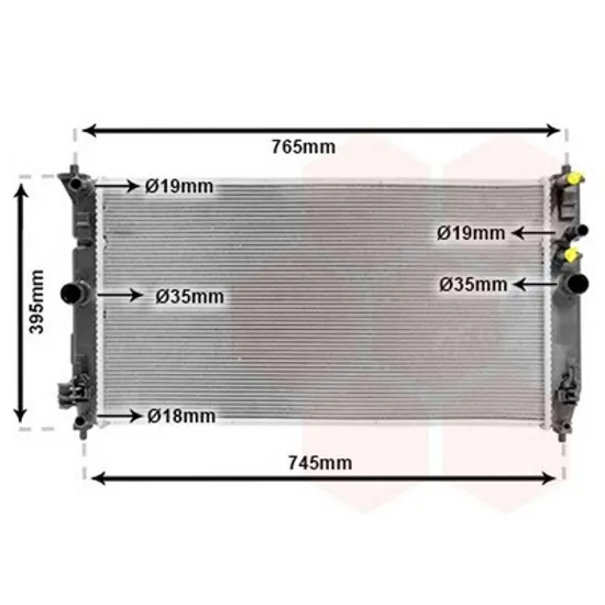 Radiator Motor TOYOTA C-HR 2016-> Radiator aditional 1.8 HYBRID 675x370x16 Perioada 2016 2017 2018 2019