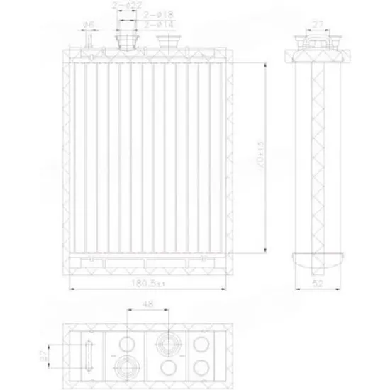 Radiator Incalzire VOLVO XC90 2 2014-> Calorifer +/-AC (220x181x52) (NISSENS) Perioada 2014 2015 2016 2017 2018 2019