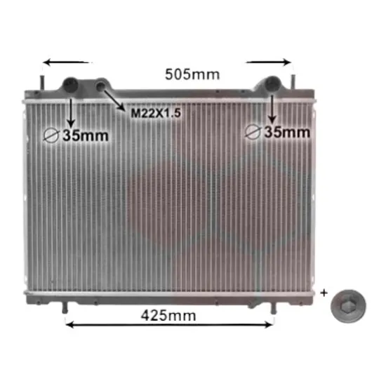 Radiator apa FIAT MULTIPLA 1999-> pentru 1.6 16V Bipower, perioada 1999 2000 2001 2002 2003 2004 2005 2006 2007 2008 2009 2010