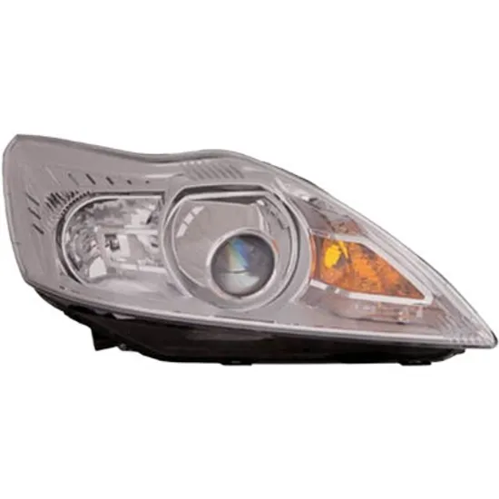 Far dreapta FORD FOCUS 2 2004->2013 perioada 2004 2005 2006 2007 2008 2009 2010 2011 2012 de la an de fabricatie 02/2008, cu motor reglaj, fara unitate de control Xenon, cromat, semnal galben, cu bec D1S/H1,