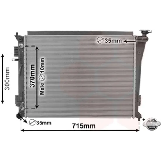 Radiator apa HYUNDAI i40 2012-> pentru 2.0 GDi, perioada 2014 2015 2016 2017 2018 2019