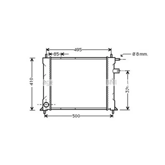 Radiator apa ROVER 25 1999->2005 pentru 1.1, perioada 1999 2000 2001 2002 2003 2004 2005