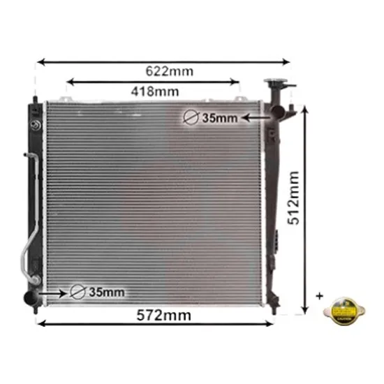Radiator apa KIA SORENTO 2 2009->2015 pentru 2.2 CRDi 4WD, perioada 2009 2010 2011 2012 2013 2014 2015