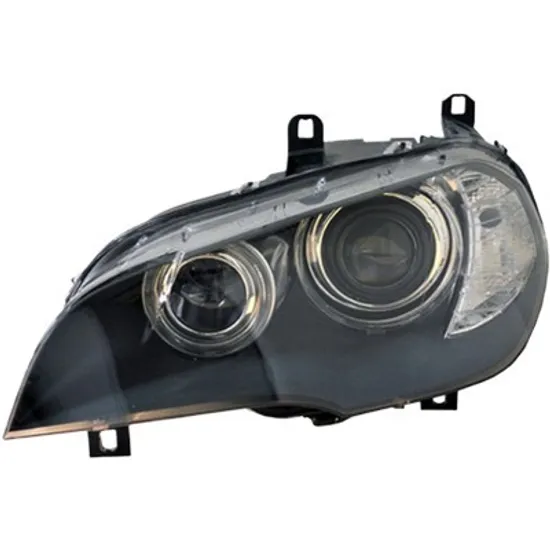 Far stanga BMW X5 E70 2006->2013 perioada 2006 2007 2008 cu motor reglaj, fara unitate de control Xenon, semnal transparent, pentru vehicule cu lumini xenon, cu reglaj distanta iluminare automat, cu bec D1S tub descarcare gaze, cu bec H8,
