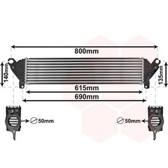 Intercooler MAZDA 3 BM 2013-> Radiator intercooler 2.2 D diesel (615x145x62) Perioada 2014 2015 2016 2017 2018 2019 2020