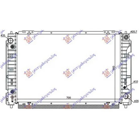 Radiator Motor MAZDA TRIBUTE 2000->2006 Radiator apa 2.0 manuala-cv automata benzina ->2004 (700x460x26) (KOYO) Perioada 2000 2001 2002 2003 2004 2005 2006