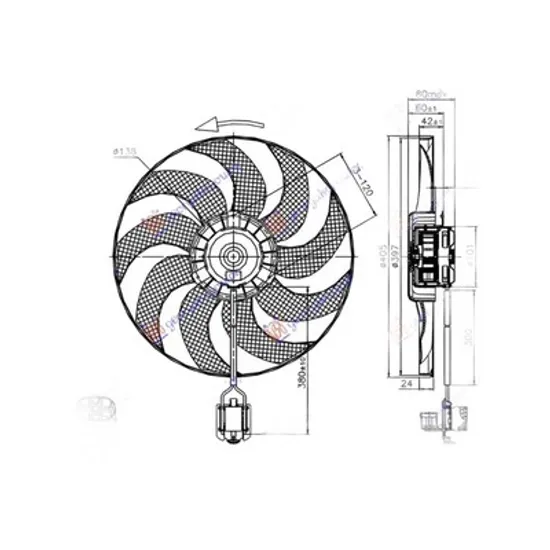 Ventilator Motor CHEVROLET CRUZE J300 2009-> Electroventilator complet benzina, Perioada 2009 2010 2011 2012 2013 2014 2015 2016