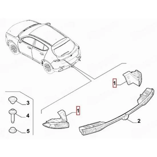 Stop Spate ALFA ROMEO TONALE 2022-> Lampa stop spate exterior LED (O) DREAPTA Perioada 2022 2023 2024 2025