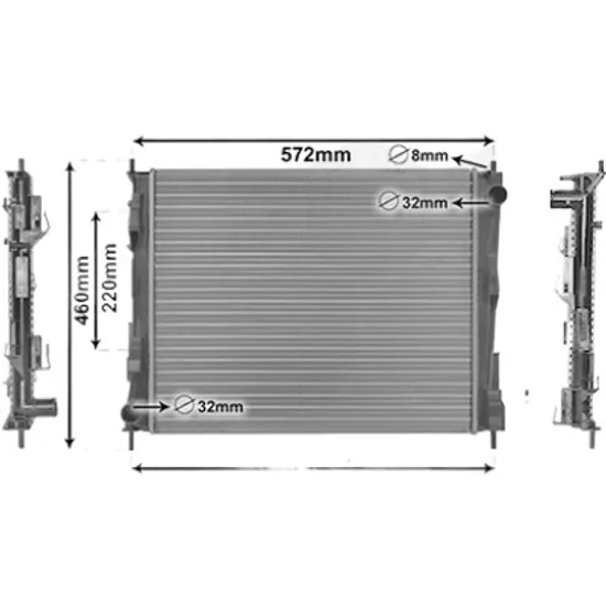 Radiator apa RENAULT TWINGO 2 2007->2014 pentru 1.5 dCi 90, perioada 2010 2011 2012 2013 2014 2015