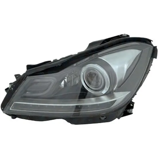 Far stanga MERCEDES C-CLASS Coupe C204 2011-> perioada 2011 2012 2013 2014 2015 2016 cu motor reglaj, fara unitate de control Xenon, Bi-Xenon, fumuriu, semnal transparent, cu reglaj distanta iluminare automat, adaptiv, cu bec D1S/H7
