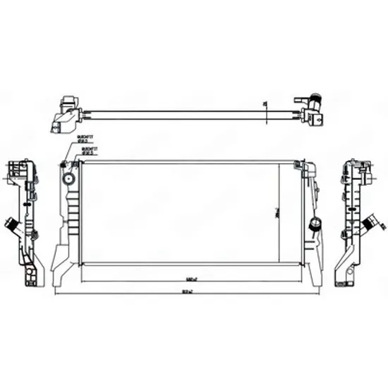 Radiator Motor BMW X1 F48 2014-> Radiator apa motor toate modelele diesel automatic (680x320x26) Perioada 2019 2020 2021 2022