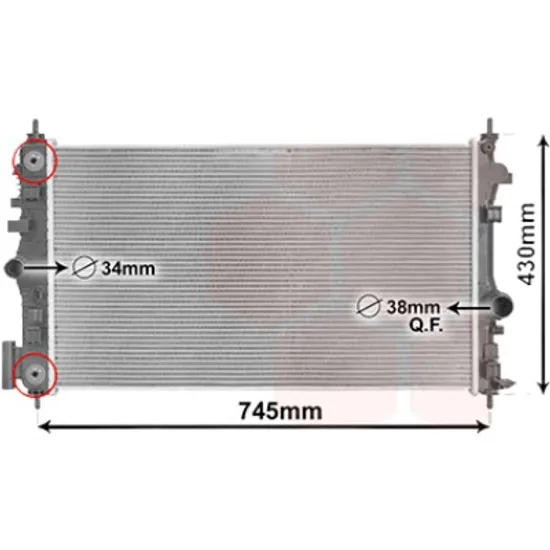 Radiator apa OPEL INSIGNIA A 2008->2017 1.6 CDTi 88KW 120CP , pentru motor B 16 DTJ perioada 2015 2016 2017