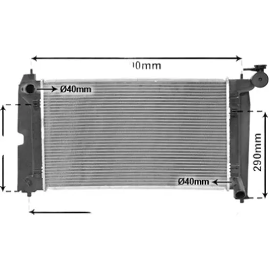 Radiator apa TOYOTA AVENSIS T25 2003->2008, COROLLA Verso 2004->2009 pentru 1.8, perioada 2003 2004 2005 2006 2007 2008 2009