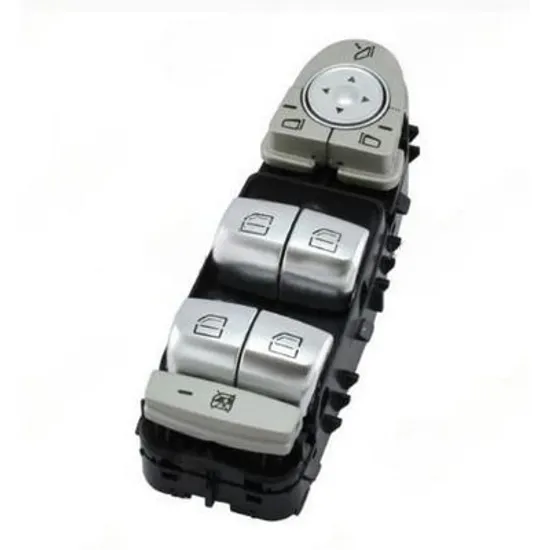 Buton oglinda MERCEDES CLS C257 2017-> Panou butoane oglinda cu rabatare electrica fata (suport negru/butoane argintii) (lumina alba) pentru 4 usi (3pin) STANGA Perioada 2017 2018 2019 2020 2021 2022