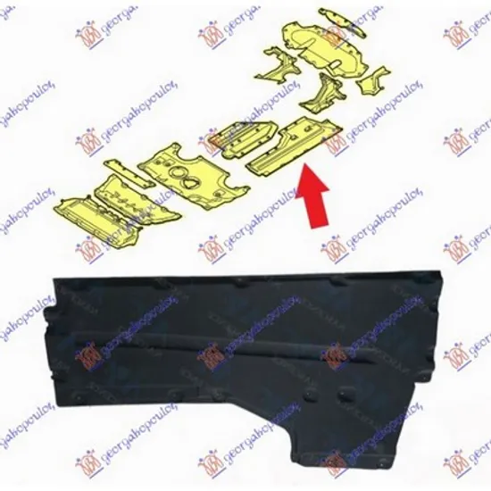 Scut Motor BMW 5 G30, F90 2016-> Scut inferior PLASTIC stanga Perioada 2016 2017 2018 2019 2020 2021 2022