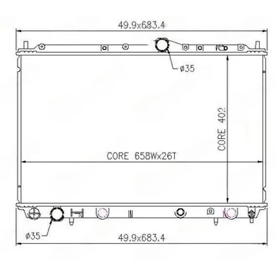 Radiator Motor MITSUBISHI CARISMA 1996->2005 Radiator apa motor 1.9 diesel (402x655x32) Perioada 1996 1997 1998 1999 2000 2001 2002 2003 2004 2005
