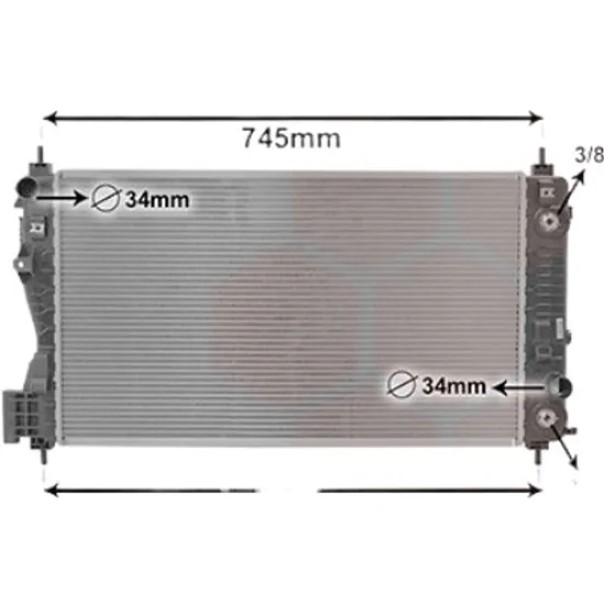 Radiator apa OPEL INSIGNIA A 2008->2017 pentru 2.0 Turbo 4x4, perioada 2008 2009 2010 2011 2012 2013 2014 2015 2016 2017
