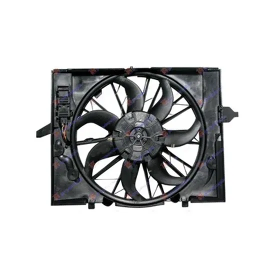 Ventilator Motor BMW 7 E65 2001->2008 Electroventilator radiator complet (benzina)cu aer conditionat, Perioada 2001 2002 2003 2004 2005 2006 2007