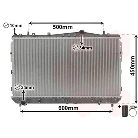 Radiator Motor DAEWOO NUBIRA 2 2003-> Radiator apa pentru 1,4 - 1,6 - 1,8i 16V - 2,0TDCi (70x37) Perioada 2003 2004 2005 2006 2007 2008 2009 2010