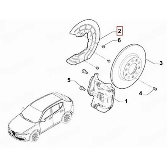 Protectie disc JEEP RENEGADE 2014->2021 Protectie disc frana spate (HYBRID) (O) DREAPTA Perioada 2018 2019 2020 2021 2022 2023 2024