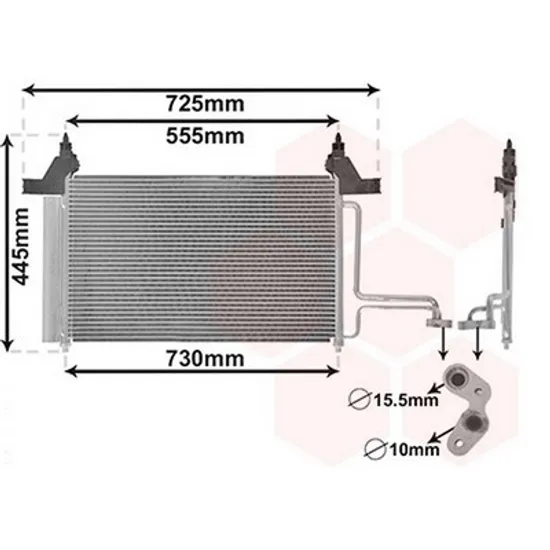 Radiator Aer Conditionat FIAT STILO 2001->2010 Radiator aer conditionat benzina/ diesel (53x34x1,6) Perioada 2001 2002 2003 2004 2005 2006 2007 2008