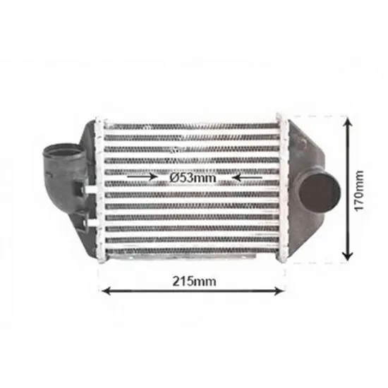 Intercooler AUDI A6 C5 1997->2005 Radiator intercooler 2.4-2.7 benzina (215x172) (lateral stanga) Perioada 1997 1998 1999 2000 2001 2002 2003 2004 2005