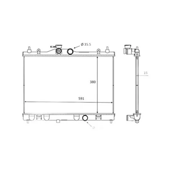 Radiator Motor NISSAN JUKE F15 2010->2018 Radiator apa pentru 1 6 i 16V 38x60x16 Perioada 2010 2011 2012 2013 2014 2015