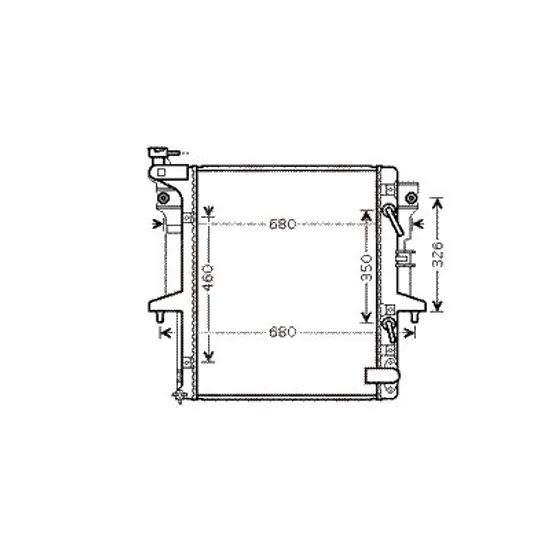 Radiator apa MITSUBISHI L 200 2005->2015 2.5 DI-D 4WD 123KW 167CP , pentru motor perioada 2007 2008,2009,2010,2011,2012,2013,2014 2015
