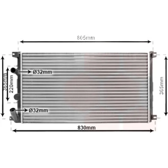 Radiator apa RENAULT MASTER 2 1998->2010 2.5 dCi 88KW 120CP , pentru motor G9U 650 perioada 2006 2007,2008,2009,2010 2011