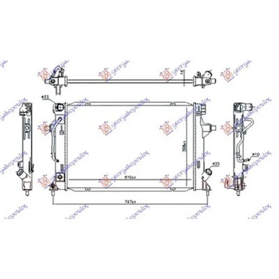 Radiator Motor HYUNDAI ELANTRA 2016->2020 Radiator apa 1.6 MPi benzina cv automata (610x400x16) Perioada 2015 2016 2017 2018 2019