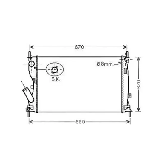 Radiator Motor FORD FUSION 2002->2012 Radiator apa pentru 1,6 TDCi (59x37,8x26) Perioada 2002 2003 2004 2005 2006 2007 2008 2009 2010