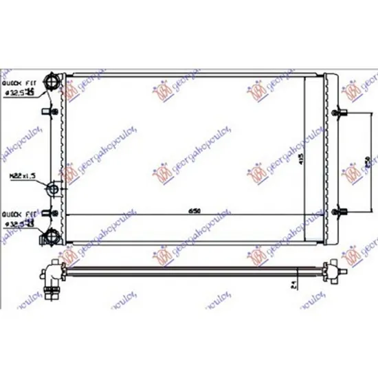 Radiator Motor SEAT LEON 1999->2006 Radiator apa toate modelele benzina/diesel +/-A/C 65x41,5 Perioada 1999 2000 2001 2002 2003 2004 2005 2006