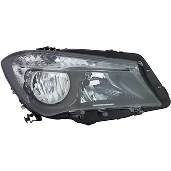 Far dreapta MERCEDES CLA C117 2013->2019 perioada 2013 2014 2015 2016 2017 2018 2019 pana la an de fabricatie 2015, cu motor reglaj, fumuriu, semnal transparent, cu reglaj electric, cu lumina de zi, cu bec H15, cu bec H7,