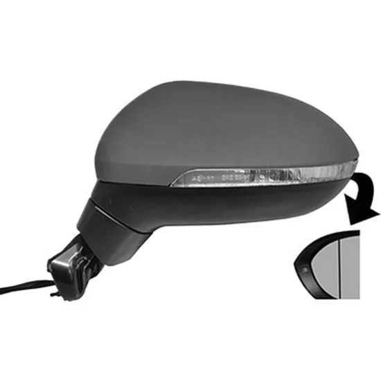 Oglinda exterioara stanga VW PASSAT B7 2010->2014 perioada 2014 2015 2016 2017 2018 2019 , cu lampa podea, cu semnal, reglaj electric, cu incalzire, prevopsit grund