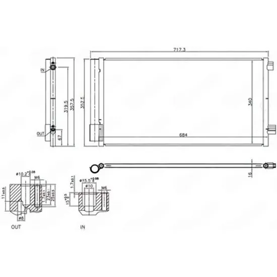 Radiator Aer Conditionat FIAT 500X 2014-> Radiator condensator aer conditionat 1.6i 16v benzina (684x340x16) Perioada 2019 2020 2021 2022 2023 2024