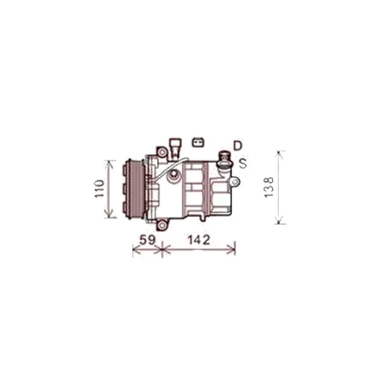 Compresor aer conditionat FIAT DOBLO 263 2010-> 1.6 D Multijet 74KW 100CP , pentru motor 263 A3.000, 263 A9.000 perioada 2010 2011 2012 2013 2014 2015