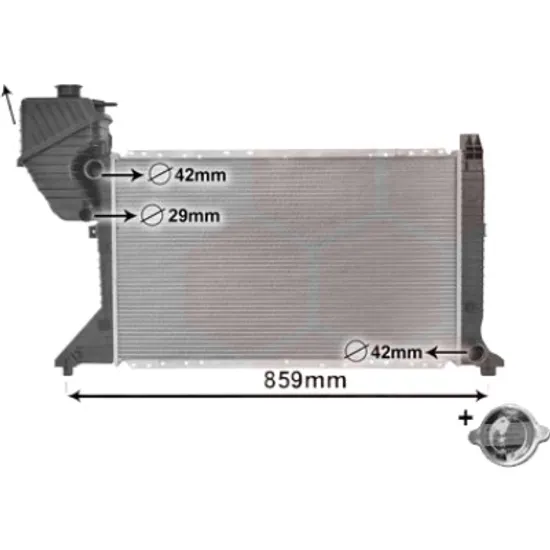 Radiator apa MERCEDES SPRINTER 904 1995->2006 pentru 410 D, perioada 1996 1997 1998 1999 2000 2001 2002 2003 2004 2005 2006