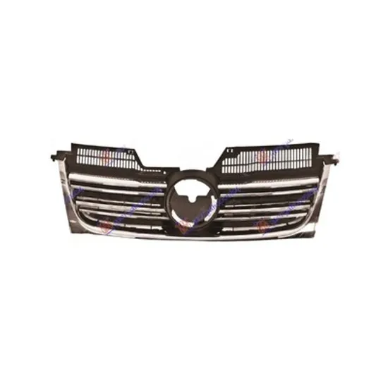 Grila Radiator VW JETTA 5 2005->2010 Grila radiator complet cu bandouri cromate (cu senzori pilot parcare) Perioada 2005 2006 2007 2008 2009 2010