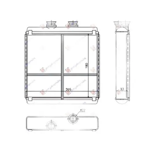 Radiator Incalzire MERCEDES GLK-CLASS X204 2008->2015 Calorifer (BR) (205x180x32) Perioada 2008 2009 2010 2011 2012 2013 2014 2015