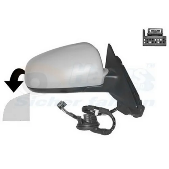 Oglinda AUDI A3 8P1 2003->2012 Oglinda exterioara dreapta, ptr vopsit, electrica/incalzire/rabatabila, ptr 3 usi (06.03-09.05) Perioada 2003 2004 2005