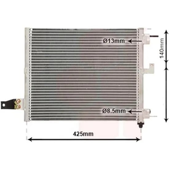 Radiator aer conditionat PEUGEOT PARTNER 2008->2018 1.6 HDi 16V 66KW 90CP , pentru motor perioada 2008 2009,2010,2011,2012 2013
