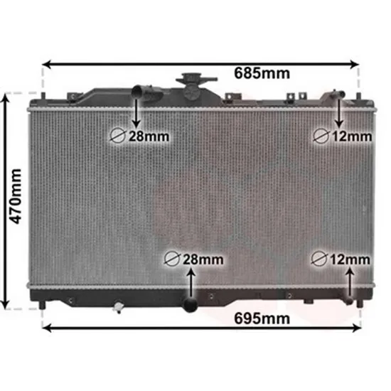 Radiator Motor MAZDA 2 2014-> Radiator apa 1.5 D diesel (375x741x27) (KOYO) Perioada 2014 2015 2016 2017 2018 2019 2020