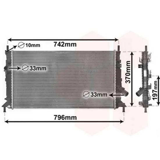 Radiator Motor FORD C-MAX 1 2007->2010 Radiator apa pentru 1,6 - 1,8 - 2,0TDCi - 2,5 ST (67x38) Perioada 2007 2008 2009 2010