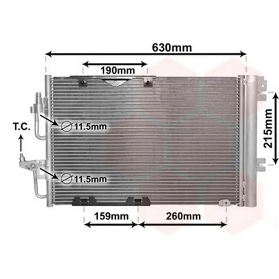 Radiator Aer Conditionat OPEL ASTRA H 2004->2014 Radiator aer conditionat 1 8 - 2 2i 16V 55 5x38 2x1 2 Perioada 2004 2005 2006 2007 2008 2009