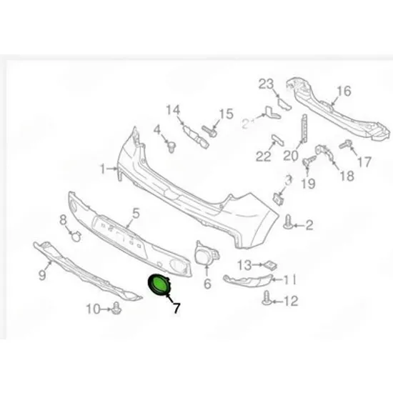 Ornament lampa spate KIA SOUL 2 2014->2019 Rama lampa ceata spate (O) STANGA Perioada 2016 2017 2018 2019