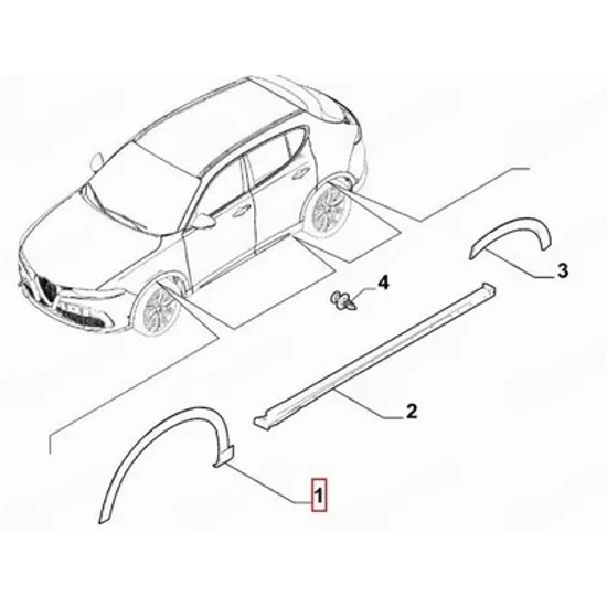 Bandou aripa fata ALFA ROMEO TONALE 2022-> Bandou overfender Aripa fata (O) STANGA Perioada 2022 2023 2024 2025