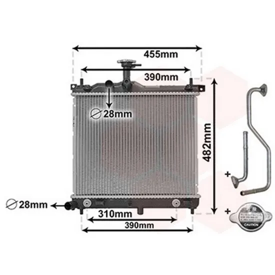 Radiator Motor HYUNDAI i10 2007->2013 Radiator apa pentru 1.1i12V - 1.1CRDi (44.5x35) CV automata Perioada 2007 2008 2009 2010 2011 2012 2013