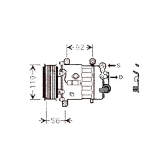 Compresor aer conditionat PEUGEOT 607 2000->2010 2.2 16V 120KW 163CP , pentru motor 3FY (EW12J4) perioada 2005 2006 2007 2008 2009 2010